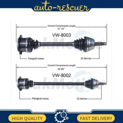 TrakMotive CV Axle Shaft 2x fits from 1995 to 2002 Volkswagen Cabrio - Imagem 1 de 3