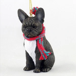 French Bulldog Christmas Scarf Ornament - Picture 1 of 1