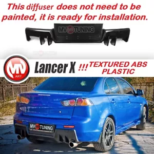 Textured Rear JDM Body kit Diffuser EVO Style for Mitsubishi Lancer X 2007-2017 - Foto 1 di 14