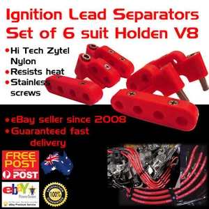 Soportes separadores de plomo para bujía de encendido rojo se adaptan a Holden V8 253 308 - Imagen 1 de 4