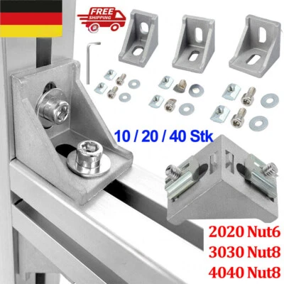 Aluprofil Verbinder Außenwinkel Innenwinkel Kombination 2020 Nut6 3030 4040 Nut8 - Bild 1 von 4