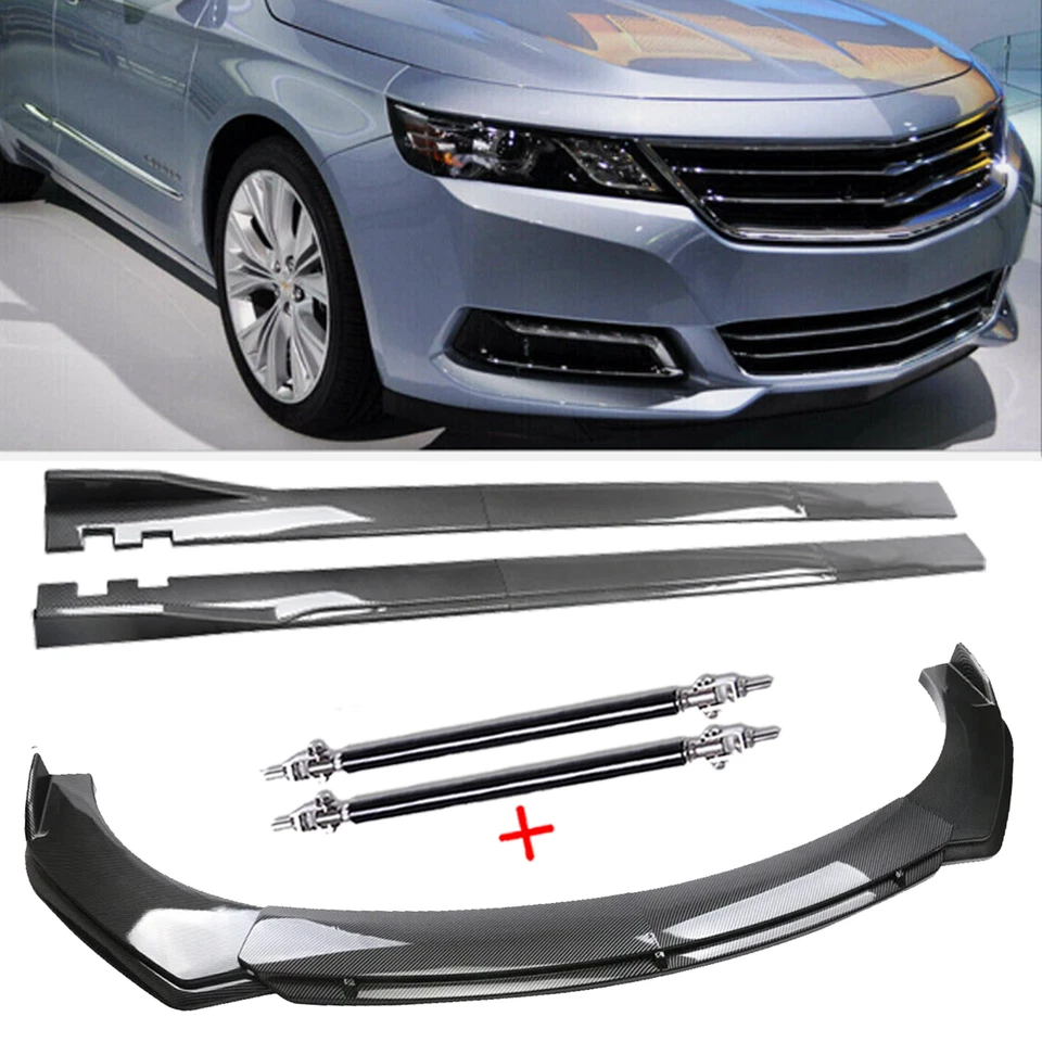 Front Lip Chin Bumper Spoiler Side Skirt Carbon Fiber For Chevrolet Impala Foto 1 de 4