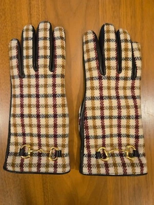 Guantes de lana forrados de cachemir a cuadros Gucci para mujer Foto 1 de 4