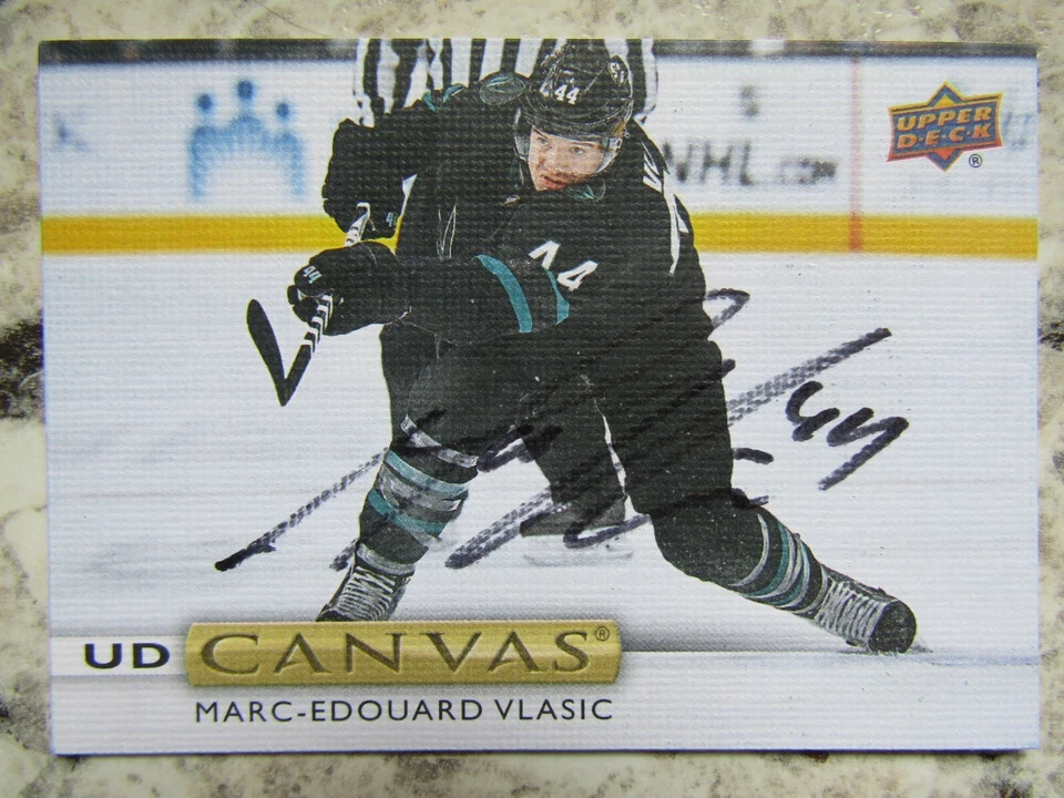 San Jose Sharks Marc-Edouard Vlasic Signed Autographed 2019-20 Upper Deck Canvas - Image 1 of 1