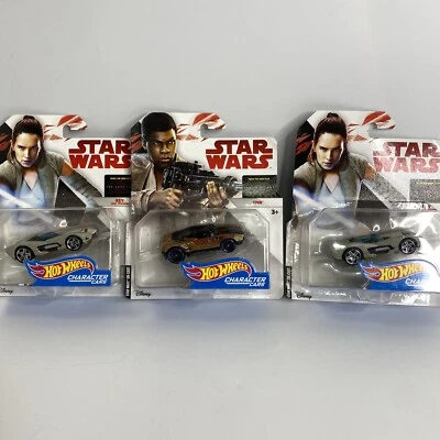Hot Wheels Star Wars Finn & Rey Character Car Vehicle DISNEY,SEALED Lot Of 3 - Image 1 of 4