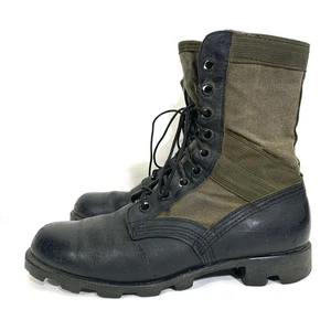 Vintage Ro-Search Jungle Combat Boots Mens Spike Protect Black Green 8.5 W - Picture 1 of 13