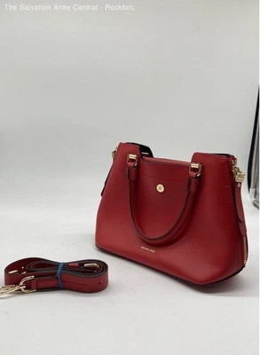 Michael Kors Womens Red Leather Detachable Crossbody Strap Satchel Bag - Image 1 of 4