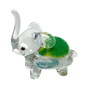Vintage Blown Glass Elephant Pin Cushion Art Glass - Picture 1 of 8