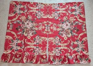 Ralph Lauren Danielle Marseilles Red Floral 2 Vtg Ruffled Standard Pillowcases - Picture 1 of 8