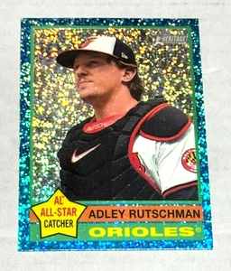 2025 Topps Heritage Light Blue Sparkle Chrome #294 Adley Rutschman Orioles - Picture 1 of 2
