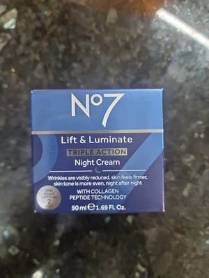 No7 Lift & Luminate Triple Action Night Cream 50ml - New And Boxed