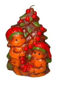 Christmas Candle Elf Tree Figurine 5 Inch Decorative Vintage - Picture 1 of 6