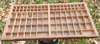 VINTAGE STEVENS TYPE PRESS WOODEN LETTERPRESS PRINTERS TRAY SHADOW BOX DRAWER #2 - Image 1 of 4