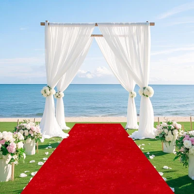 Red Carpet Runner for Party Wedding Aisle Decorations 4Ftx15Ft Aisle Runners for - Image 1 of 4