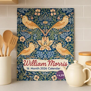 William Morris 2026 Charity Wall Calendar - Dates Holidays Classic Designs - Picture 1 of 7