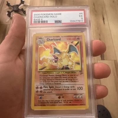 2000 Charizard Pokemon Base Set 2 Holo Rare 4/130 PSA 5 - Image 1 of 2