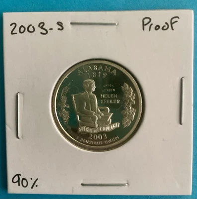 2003-S Gem Proof Clad Alabama Statehood Washington Quarter-90% Silver - Image 1 of 2