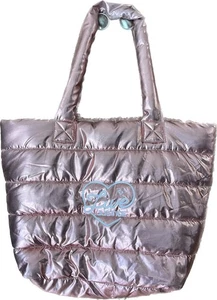 Justice gefütterte Beuteltasche Tasche Handtasche rosa metallic groß selten y2k Mode 26 x 19 Zoll - Bild 1 von 6