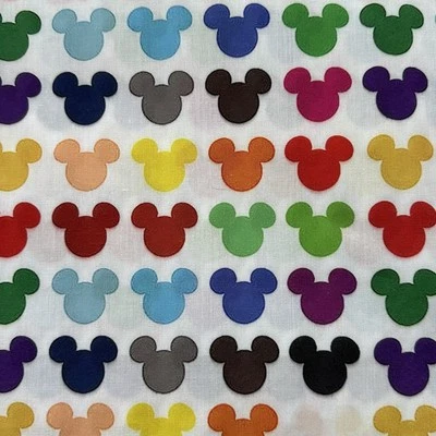 Mickey Mouse Disney Character Fabric Fat Quarter Poly Cotton Craft Sewing - Image 1 of 4