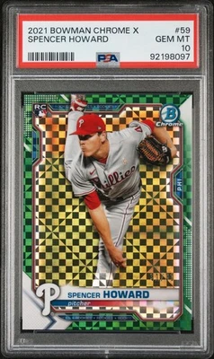 SPENCER HOWARD 2021 Bowman Chrome X Green RC 31/31 PSA 10 Gem Mint (Pop 1) - Image 1 of 2
