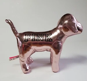 Peluche Victoria's Secret 10" grande cane rosa oro rosa metallizzato cucciolo edizione limitata - Foto 1 di 4