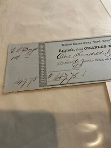 901 USN CIVIL WAR ADMIRAL CHARLES BOGGS SIGNED CHK 1858 MISSISSIPPI RIVER HERO - Picture 1 of 6
