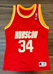 Houston Rockets #34 Hakeem Olajuwon Men's Size 40 Champion Jersey - Picture 1 of 5