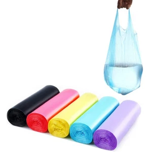 100Pcs bolsas de basura 4galón mango atar pequeñas bolsas de basura para el dormitorio de la cocina del hogar - Imagen 1 de 10