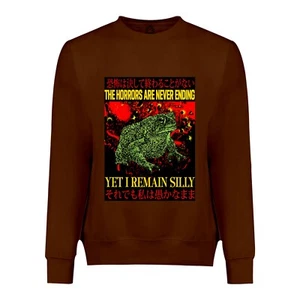 The Horrors Are Never Ending Vintage Japanese Frog Yet I Remain Silly Sweatshirt - Bild 1 von 7