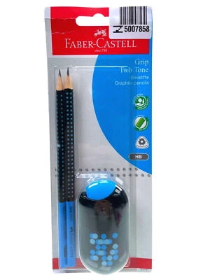 FABER CASTELL Set Grip Two Tone 2 Bleistifte mit Radierer-/Spitzer-Kombination - Bild 1 von 3