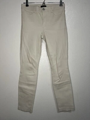 Теория кремовый узкие Lamb кожаные брюки джинсы размер 2 отличном состоянии Быстрая доставка - Изображение 1 из 4