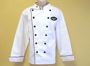 NFL NEW YORK JETS Premium Chef Coat 100% Cotton L Size Football Chief Coat - Picture 1 of 9