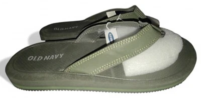 Old Navy Mens/Unisex Flip-Glops Green Strap Beach Thongs, Size 8-9 - Image 1 of 4