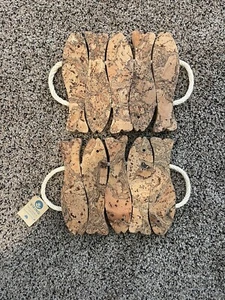 SET OF 2 NEW VIKING FIVE FISH NATURAL CORK TRIVETS/HOT PADS - MADE IN PORTUGAL - Picture 1 of 3