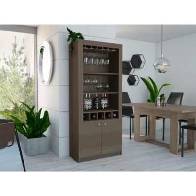 In-room wine cabinet Brown double cabinet door 5-level wine rack - Image 1 of 4