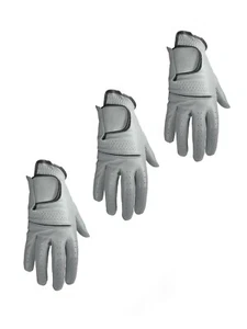 ***New***  (3) Mens All Cabretta Grey Leather Golf Gloves (Right Hand) - Picture 1 of 3