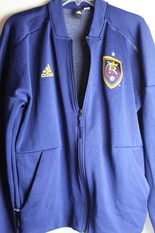 Adidas Stadium REAL Full Zip Salt Lake Blue Jacket Men's Size 2XL Cover