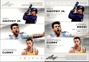 2024 Leaf EXCLUSIVE LEGENDS TRIPLE GRIFFEY / MESSI / CURRY #ELE-50 - Picture 1 of 1