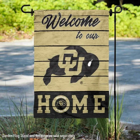 Colorado Buffaloes Welcome To Our Home Garden Flag and Yard Banner Cover