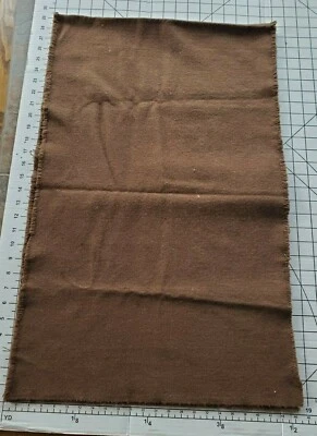 Brown Wool Fabric Piece Remnant 18 x 58 Crafts Penny Rugs Ornaments - Image 1 of 3