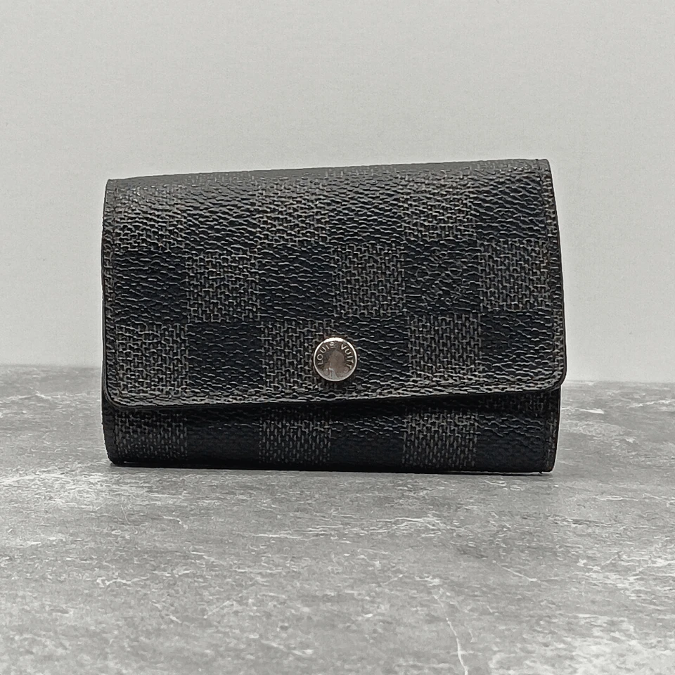 Louis Vuitton Black Damier Graphite Canvas Leather 6 Key Silver Holder Case Men' - Image 1 of 4