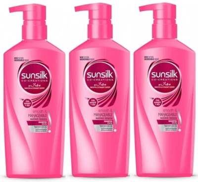 3X Sunsilk Shampoo 525 ml Smooth Manageable Pink Health Care Hair Thai Product - Image 1 of 4