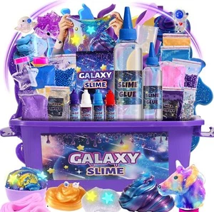 Mini Galaxy Slime Kit, with Glow in The Dark Stickers, Making Butter Slime - Picture 1 of 3