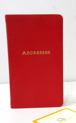 Address Book Pocket Size Leather 3x5" Soft Cover Graphic Image List$40 RED - Image 1 of 4