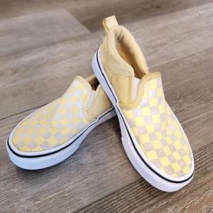 Vans Off The Wall 500714 Checker SlipOn Yellow White Size Youth US Missy 12 - Picture 1 of 6