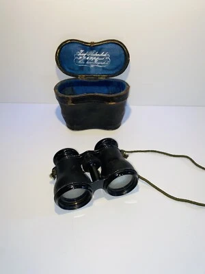 Ancienne paire de jumelle de théâtre avec étui - Photo 1/4