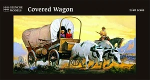 05402 Glencoe 1:48, Planwagen-Prairie Schooner, inkl.2 Ochsen, Pferd und Figur - Bild 1 von 4