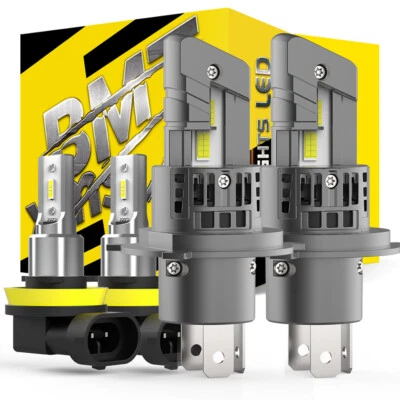 For Honda Ridgeline 2006-2014 4x LED Headlights Fog Light Bulbs 6500K White - Image 1 of 4