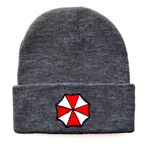 UMBRELLA CORP. Gorro Tejido Gris Oscuro Logo Bordado - Resident Evil, Juego - Imagen 1 de 1