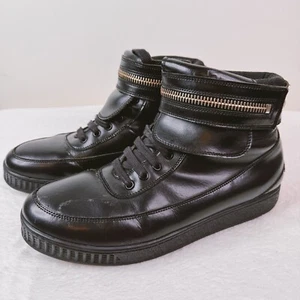 Givenchy Mens Shoes Leather High Top Sneakers Zipper Streetwear Size 42 - Picture 1 of 15